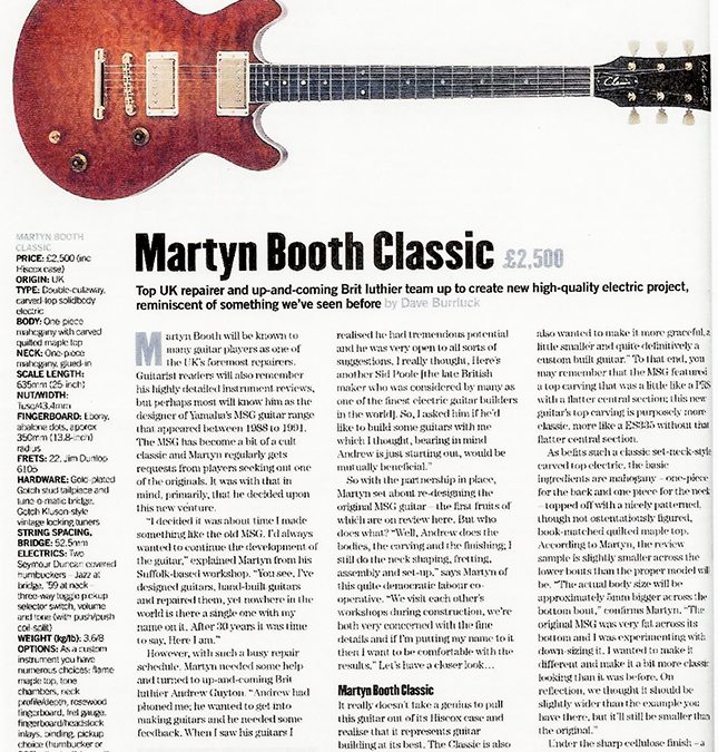 Martyn Booth Classic Review – Guitarist Magazine